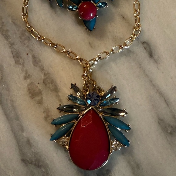 Fashion Jewelry Colorful Double Chain Necklace Aztec Pattern Bohemian Style - Picture 2 of 10